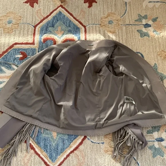 Elie Tahari Lamb Leather Fringe cropped sexy jacket tan brown S $398 gorgeous - Picture 7 of 10